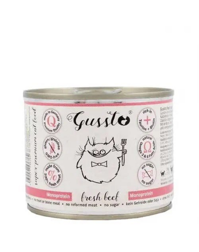 GUSSTO Cat Fresh Beef CARNE PROASPĂTĂ DE VITĂ 200 g